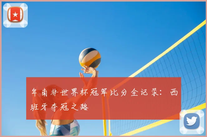 年南非世界杯冠军比分全记录：西班牙夺冠之路